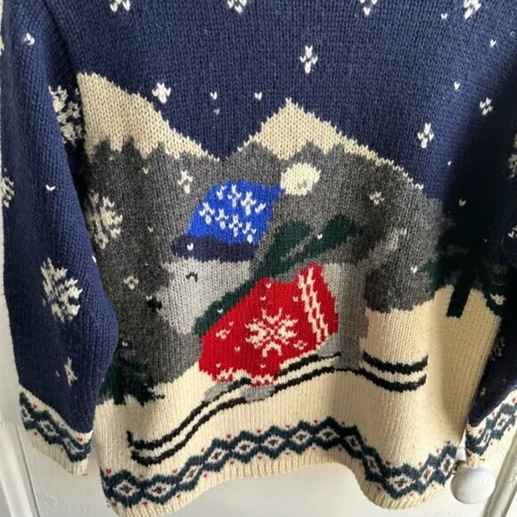 Lauren by Ralph Lauren Terrier Dog Ski Sweater Wool Vintage - Picture 2 of 6